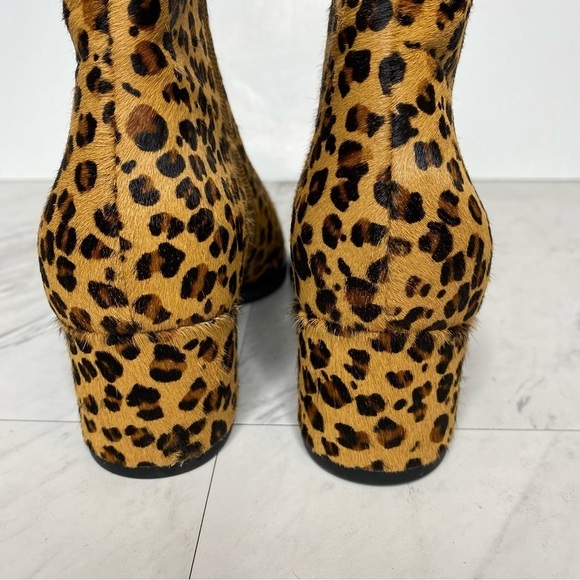 New! Via Spiga Vinson Cheetah Print Cow Fur Bootie 6M - Picture 4 of 15